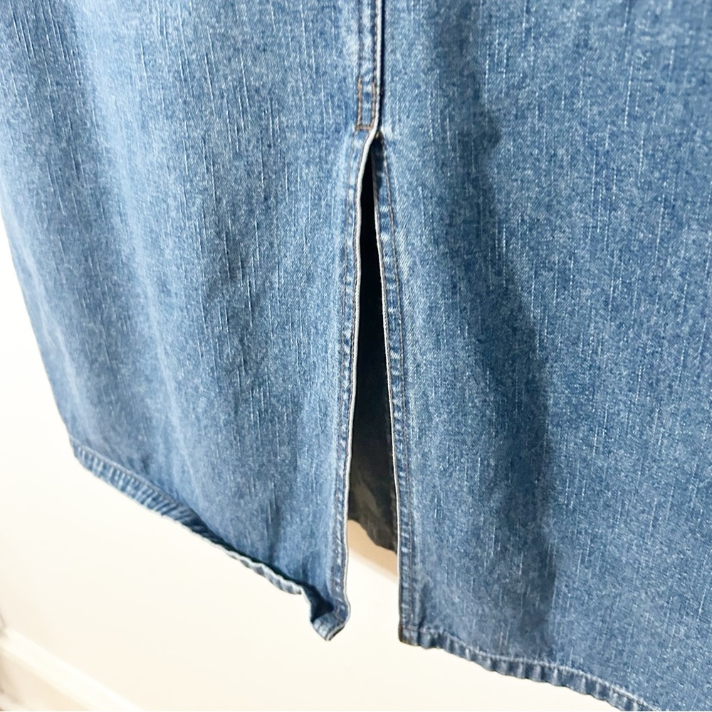 CJ Banks by Christopher & Banks MidLength Classic Denim Jean Skirt Med/Dark Wash - Picture 5 of 9